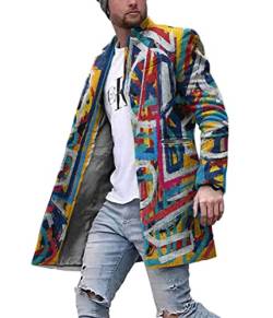 Yesgirl Herren Mantel Wintermantel Lang Wollmantel Slim Fit Herrenmantel Trenchcoat Business Wolle Mantel Freizeit Windbreaker Jacke Cardigan C Mehrfarbig S von Yesgirl