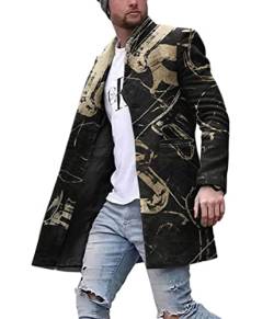 Yesgirl Herren Mantel Wintermantel Lang Wollmantel Slim Fit Herrenmantel Trenchcoat Business Wolle Mantel Freizeit Windbreaker Jacke Cardigan C Schwarz3 XXL von Yesgirl