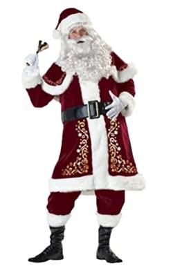 Yesgirl Tomwell Weihnachtsmann Kostüm Herren/Damen Weihnachtskleid V-Ausschnitt Weihnachten Party Kleider Miss Santa Claus Cosplay Kostüm Mit Gürtel Weihnachtsfrau Xmas Outfit Set B Rot L von Yesgirl