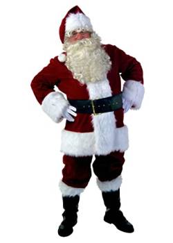 Yesgirl Weihnachtsmann Kostüm Herren/Damen Weihnachtskleid V-Ausschnitt Weihnachten Party Kleider Miss Santa Claus Cosplay Kostüm Mit Gürtel Weihnachtsfrau Xmas Outfit Set D Rot 4XL von Yesgirl