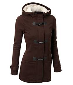 Yesgirl Wintermantel Damen Winter Parka Jacke Warm Gefüttert Winterparka mit Fellkapuze Dicke Winterjacke Lang Mantel Coat Outdoorjacke mit Taschen Große Größen B Braun XXL von Yesgirl