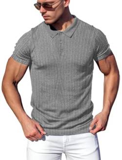 Poloshirt Herren Langarm & Kurzarm Baumwolle Golf T Shirt ，Männer Muskel Pullover Hemd ，Slim Fit Casual Tops Weiß, L von Yewloch