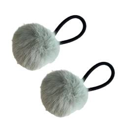 2 Stück niedliche Pompons Haargummis für Frauen Pferdeschwanz-Halter, niedliche Haargummis, bunt, pelziger Ball, Haargummi, Haargummis von Yfenglhiry