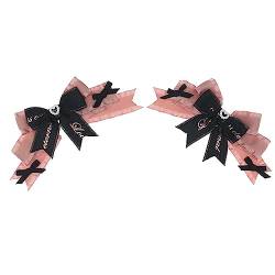 2 x Gothic-Haarspangen, dunkle Haarspangen, Schleife, Fliege, rosa + schwarz, Gothic-Schleifen, vielseitige Haarspangen, niedlicher Haarschmuck für Mädchen von Yfenglhiry