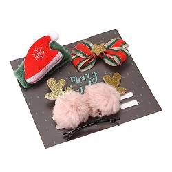 4-teiliges Weihnachts-Stirnband mit Rentiergeweih, Kreis, Urlaubsparty, Erwachsene/Kinder, Haarnadel-Geschenkset, Weihnachts-Haarnadel-Set, Weihnachts-Haar-Accessoires von Yfenglhiry