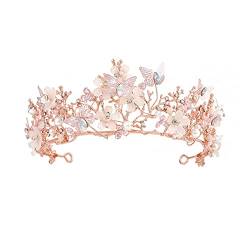 Brautschmuck, hohler Schmetterling, Kristallblume für Hochzeit, Party, zarter Kopfschmuck mit Strasssteinen, für Damen, Geburtstag, Stirnband, Kostüm, Hochzeit, Party, glänzende, zarte von Yfenglhiry