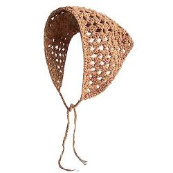 Damen Turban gehäkeltes Stirnband einfarbig Kopfbedeckung gestricktes Haarband Mädchen Urlaub Foto Lady Turban Stirnband von Yfenglhiry