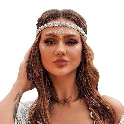 Dekoratives Diadem, elastisches Haarband für Damen, elegant, für Jugendweihe und Zeremonie, Bohemian-Stirnband, modisches Haar-Accessoire von Yfenglhiry