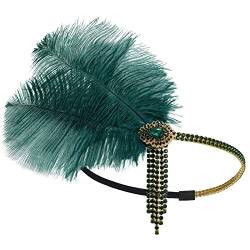 Elegante Feder-Stirnbänder – Prinzessinnen-Kopfkette, handgefertigtes Haar-Accessoire für Damen, Gatsby-Kopfschmuck, 20er-Jahre-Kunst-Gatsby-Kopfschmuck für Damen von Yfenglhiry