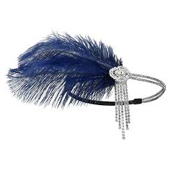 Elegante Feder-Stirnbänder – Prinzessinnen-Kopfkette, handgefertigtes Haar-Accessoire für Damen, Gatsby-Kopfschmuck, 20er-Jahre-Kunst-Gatsby-Kopfschmuck für Damen von Yfenglhiry