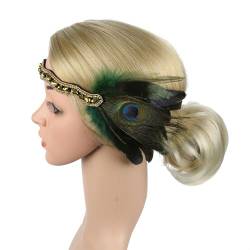 Feder-Stirnband für Damen, elastisch, 1920er-Jahre-Stirnband, Karneval, Hochzeit, Party, Braut, Fotografie, Haarschmuck, Feder-Stirnband, 1920er Jahre, Feder-Stirnbänder für Damen, Bohemia, von Yfenglhiry