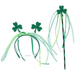 Grüne Farbe Patricks Day Stirnband Kleeblatt Zauberstab Festival Aufführungen Kopfschmuck Weihnachtsgeschenk für Paare Irische Stirnbänder für Frauen Irische Stirnbänder für Mädchen Irische von Yfenglhiry