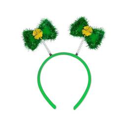 Irisches Haarband für Erwachsene, mit Pailletten, Kleeblatt/Schleife, Glitzerpuder, Patrick's Day, Stirnband, Karneval, Haarreifen, Pailletten, Stirnbänder für Mädchen, grüne Pailletten, Stirnbänder von Yfenglhiry