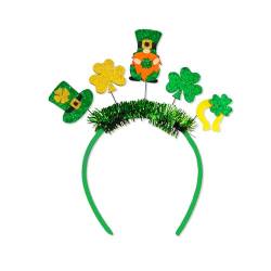 Irisches Haarband für Erwachsene, mit Pailletten, Kleeblatt/Schleife, Glitzerpuder, Patrick's Day, Stirnband, Karneval, Haarreifen, Pailletten, Stirnbänder für Mädchen, grüne Pailletten, Stirnbänder von Yfenglhiry