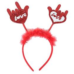 Schönes Pailletten-Haarband, Valentinstag-Stirnbänder, Herz, pelzig, Pedlar-Kopfbedeckung, Valentinstag-Stirnbänder für Damen von Yfenglhiry