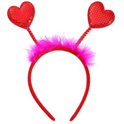 Schönes Pailletten-Haarband Valentinstag Stirnbänder Herz Pelzige Pedlar Kopfbedeckung Valentinstag Kopfbedeckung von Yfenglhiry