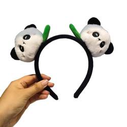 Yfenglhiry Kinder-Cartoon-Stirnband, gefüllter Panda-Haarreif, Erwachsene, Plüsch-Kopfschmuck, Haarband, Party, Cosplay, Kostüm, Requisiten, Cosplay, Stirnbänder für Damen, Cosplay, Stirnband, Panda, von Yfenglhiry