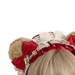 Yfenglhiry Plüsch-Bär-Ohr-Schleifen-Stirnband, Cosplay-Kostüm, Haarreif, Party-Requisiten, Kopfschmuck, Kopfschmuck, Mädchenzubehör, Cosplay-Haarband von Yfenglhiry