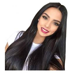 Haarersatz-Perücken, Haar-Spitzenperücke, gerade, HD-transparente Spitze-Frontal-Perücke, Echthaar-Perücken für Frauen, Damen-Perücken (Farbe: A, Größe: 24 Zoll) (A 28 Zoll) von YhOuuA
