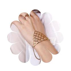Yheakne Boho Dreieck Finger Ring Armband Gold Sklave Kette Armband Geometrischen Ring Handgelenk Armband Vintage Hand Kette Armband Schmuck Für Frauen Und Mädchen von Yheakne