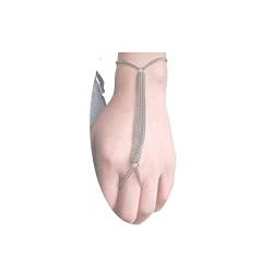 Yheakne Boho Geschichtetes Fingerarmband Silber Sklavenarmband Vintage Ring Handgelenk Armband Personlizierter Ring Kettenarmband Handschmuck Für Frauen Und Mädchen Geschenke von Yheakne