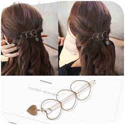 Yheakne Boho Love Herz Haarspange Haarspange Gold Hohl Haarspange Haarnadel Metall Geometrie Haarspange Minimalistische Bobby Pin Moderne Haarschmuck für Frauen und Kinder (Herz) von Yheakne