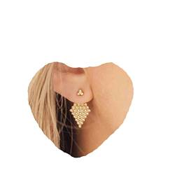 Yheakne Boho Quadratische Ohrstecker Ohrringe Gold Diamantförmige Ohrstecker Ohrringe Doppelseitige Ohrringe Minimalistische Geometrische Ohrringe Schmuck Für Frauen Und Mädchen von Yheakne