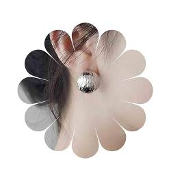 Yheakne Vintage Breite Creolen Ohrstecker C-Form Chunky Huggie Ohrringe Silber Offene Ohrringe Übertrieben Statement Ohrringe Schmuck für Frauen und Mädchen (Silber) von Yheakne