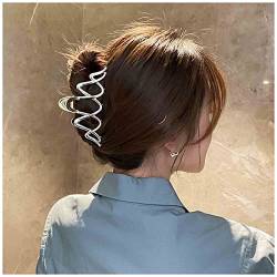 Yheakne Vintage Metall Haar Klauen Clip Legierung Haar Klauen Clip Silber Große Haar Halter Clips Minimalistisch Haar Klammer Französisch Kiefer Haar Clip Haarzubehör Für Frauen Und Mädchen (silber C) von Yheakne