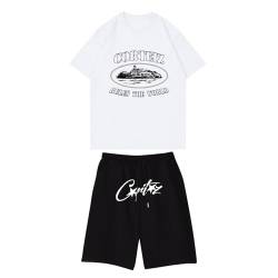 YiJee Corteiz T-Shirt Tracksuit für Herren - Y2K 2-teiliges Set mit T Shirt und Kurze Hose - Sommer Trainingsanzug für Männer und Frauen - Sweatshirt-Anzug Short NOFS Fashion Jogginganzug von YiJee