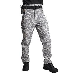 YiLianDa Herren Damen Taktische Softshellhose Fleece Gefütterte Militär Army Outdoor Wanderhose Trekking Hose Wasserdicht Warm Camping Jagd Ski Camo Hosen ACU M von YiLianDa