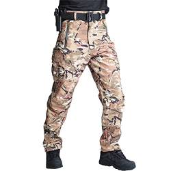 YiLianDa Herren Damen Taktische Softshellhose Fleece Gefütterte Militär Army Outdoor Wanderhose Trekking Hose Wasserdicht Warm Camping Jagd Ski Camo Hosen CP XL von YiLianDa