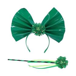 Karnevals-Haarreif mit Schleife, Kleeblatt, auffällig, Patricks-Tag, Stirnband, Weihnachtsfeier, Kopfbedeckung für Teenager, irische Stirnbänder für Damen, irische Stirnbänder für Mädchen, irische von YiQinzcxg