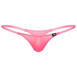 YiZYiF Herren Transparent G-String Tanga Unterwäsche Männer Micro Mini Strings Panties Bikini Slip Dessous Low Rise Rosa_C L von YiZYiF