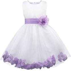 YiZYiF Kinder Mädchen Pinzessin Kleid Blumen Party Sommer Kleid 92 98 104 110 116 128 140 152 164 (92, Lavendel) von YiZYiF