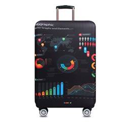 YianBestja Elastisch Kofferhülle Kofferschutzhülle Gepäck Cover Reisekoffer Hülle Koffer Schutzhülle Luggage Cover mit Reißverschluss (Big Data, L (25-28 Zoll)) von YianBestja