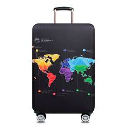 YianBestja Elastisch Kofferhülle Kofferschutzhülle Gepäck Cover Reisekoffer Hülle Koffer Schutzhülle Luggage Cover mit Reißverschluss (Map, S (18-21 Zoll)) von YianBestja