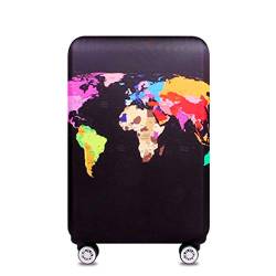 YianBestja Elastisch Kofferhülle Kofferschutzhülle Gepäck Cover Reisekoffer Hülle Koffer Schutzhülle Luggage Cover mit Reißverschluss (Weltkarte, S (18-21 Zoll)) von YianBestja