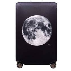 YianBestja Elastisch Reise Kofferschutzhülle Abdeckung Waschbar Kofferhülle Schutz Bezug Luggage Cover für 18-32 Zoll Koffer (Mond, M (22-24 Zoll)) von YianBestja