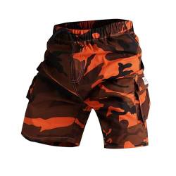 Bermuda Shorts Herren: Atmungsaktiv Schnelltrocknend Kurze Hose,Camouflage Druck Cargo Shorts,Baggy Leichte Sweatshorts,Casual Bequem Laufshorts,Outdoor Shorts Jogginghose Arbeitshosen Laufshorts von Yiartion