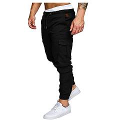 Yiartion Cargohose Herren Lang Arbeitshose Cargo Hose Multi-Pocket Freizeithose Einfarbig Sporthose Lässige Outdoorhose Laufhose Jogginghose Wanderhose Tactical Hose Trousers für Jagd Camping von Yiartion