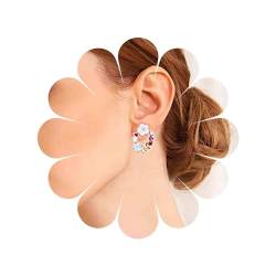 Yienate Boho Ohrringe mit Perle Schleife Kranz Blume Mode Ohrstecker für Frauen und Mädchen (Gold) von Yienate