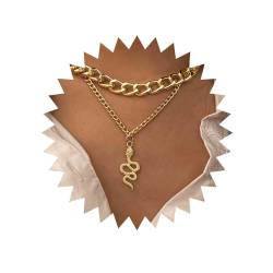 Yienate Gold Schlangenkette Cobra Halskette Medusa Ästhetische Kette Mehrschichtige Serpentine Halskette Geschenk Für Männer und Damen (Stil 1) von Yienate