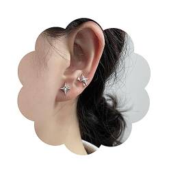 Yienate Kleine Sterne Ohrringe Ohrstecker Vintage Silber Stern Ohrringe Statement Charme Asymmetrische Stern Ohrstecker Minimalistische Kleine Stern Ohrringe Schmuck Für Frauen Und Mädchen von Yienate