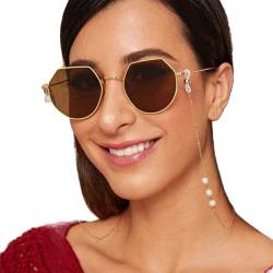 Yienate Perlen Brillenkette Gold Sonnenbrillenkette Gesichtsmaske Kette Gläser Zubehör für Frauen und Mädchen von Yienate
