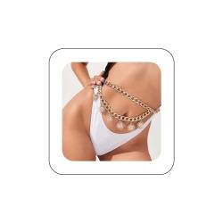 Yienate Sexy Sonne Harness Körperkette Boho Geschichtet Gold Dickes Taille Kette Mehrreihig Klotzige Kubanische Kette Hüftkette Einzigartige geschichtete Bikini Körper Kette Schmuck Zubehör für Frauen von Yienate