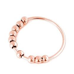 Yifnny Angst Ring, Edelstahl Anti Angst Ring für Frauen Männer Zappelringe für Angst Spinner Ring Angst Ring mit Perlen Stressabbau Ring Geschenke Größe 5-10 (Roségold, 7) von Yifnny