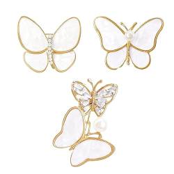 Yifnny Schmetterlings Brosche,Damen-Nadeln Mode-Insekten-Brosche Damen Muschel-Brosche Kleidung Accessoires Schmuck Schal-Schal-Pin-Brosche Geschenk für Mutter Freundin (Style 4) von Yifnny