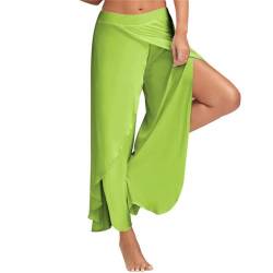 Hosen Damen Sporthose Yogahosen Sport Pumphose Haremshose Leichte Sommerhose Marlene Hose Grün 4XL von Yigoo