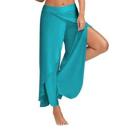 Hosen Damen Sporthose Yogahosen Sport Pumphose Haremshose Leichte Sommerhose Marlene Hose Türkis 3XL von Yigoo